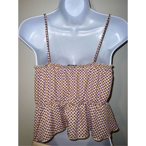 NEW! Women’s Smocked Peasant Camo Top Small - Picture 5 of 8